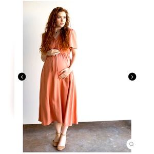 Emme the Jasmine dress maternity nursing postpartum clay pink size m